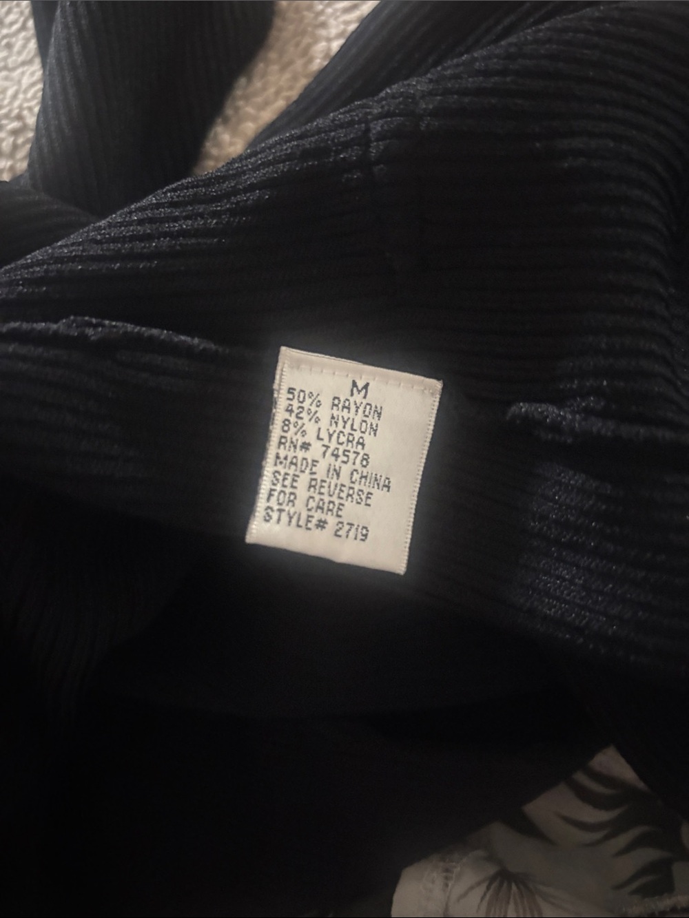Cache Black Ribbed Cardigan with Black and White Fringe Trim - Picture 6 of 6